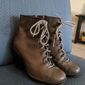 Cole Haan Nike Air Waterproof Leather Wedge Boots